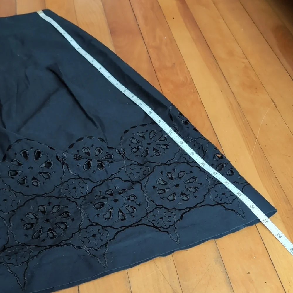 Jessica Black A-Line Skirt with Floral Embroidery - Picture 9 of 11